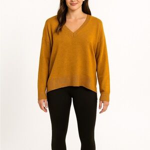 Lucky Brand Mustard Yellow V-Neck Sweater Size Medium New With Tags.